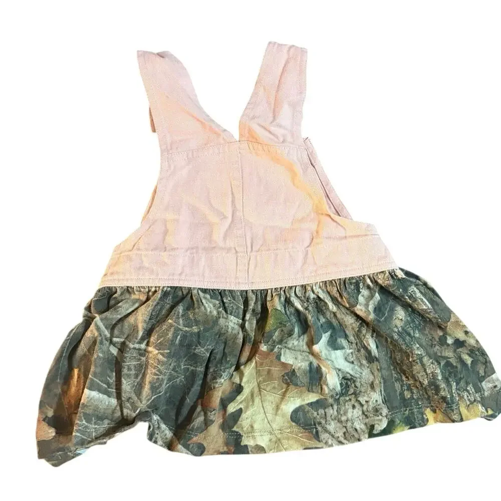 Bass Pro Shop Outdoor‎ Kids Girl’s Pink Camo Jumper Overall Dress Size 12M EUC